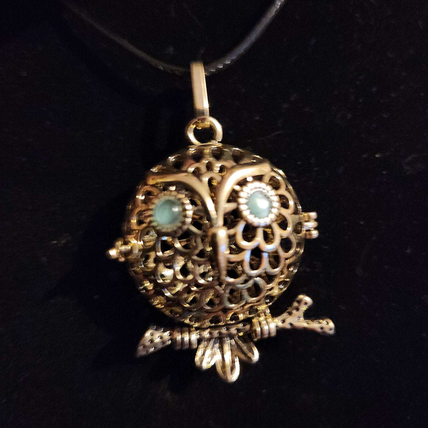 Owl locket/cage necklace