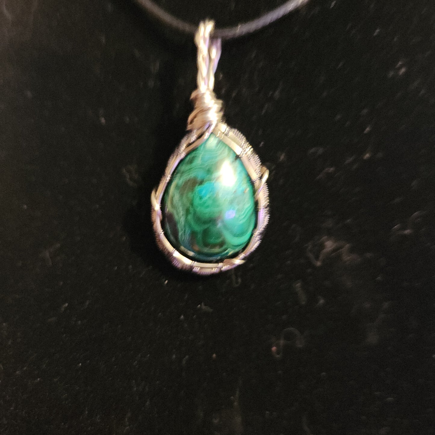 Malachite chrysocolla pendant necklace