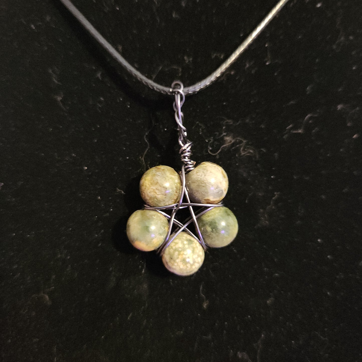 Ocean jasper pentagram necklace