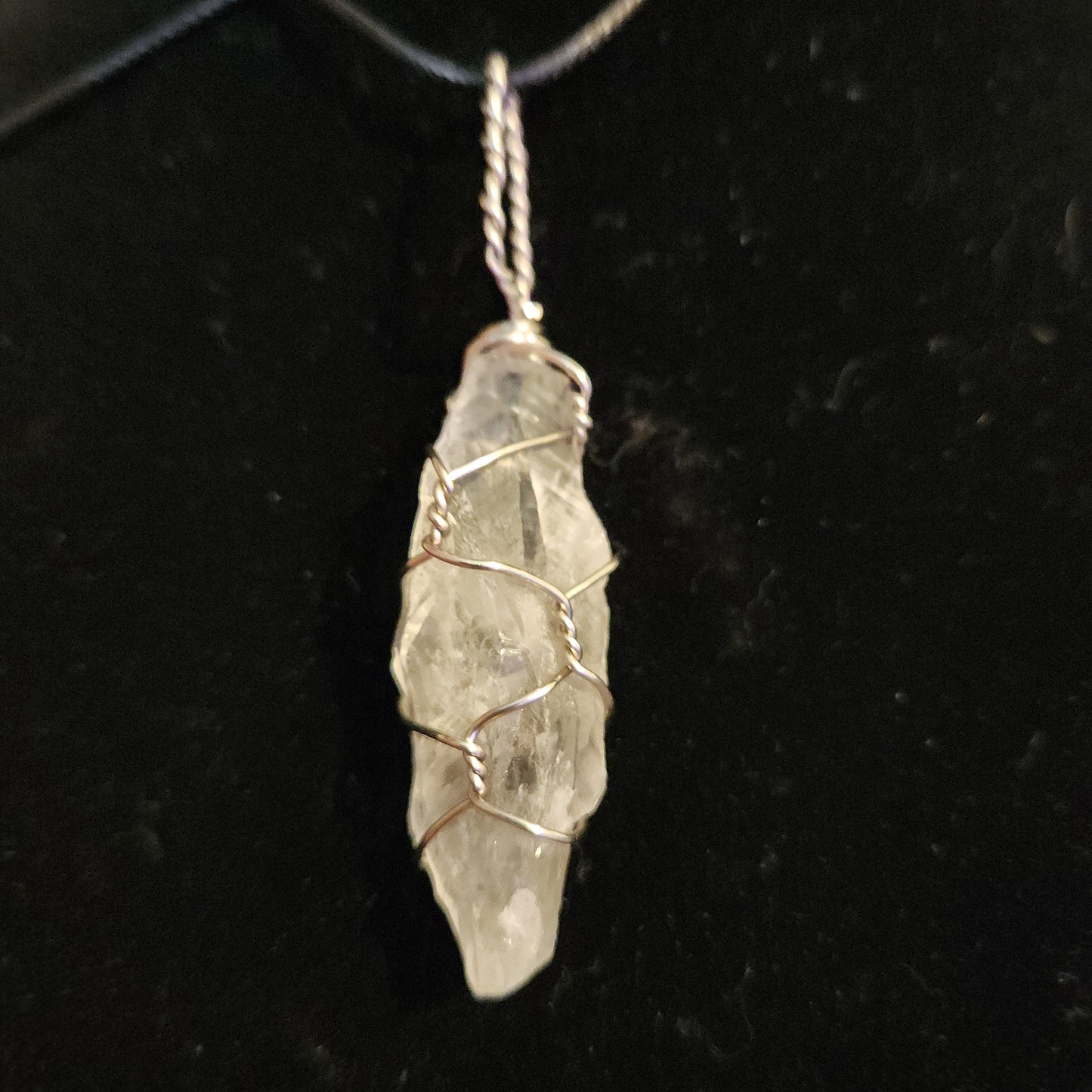 Basic wrap prasiolite (green quartz) necklace