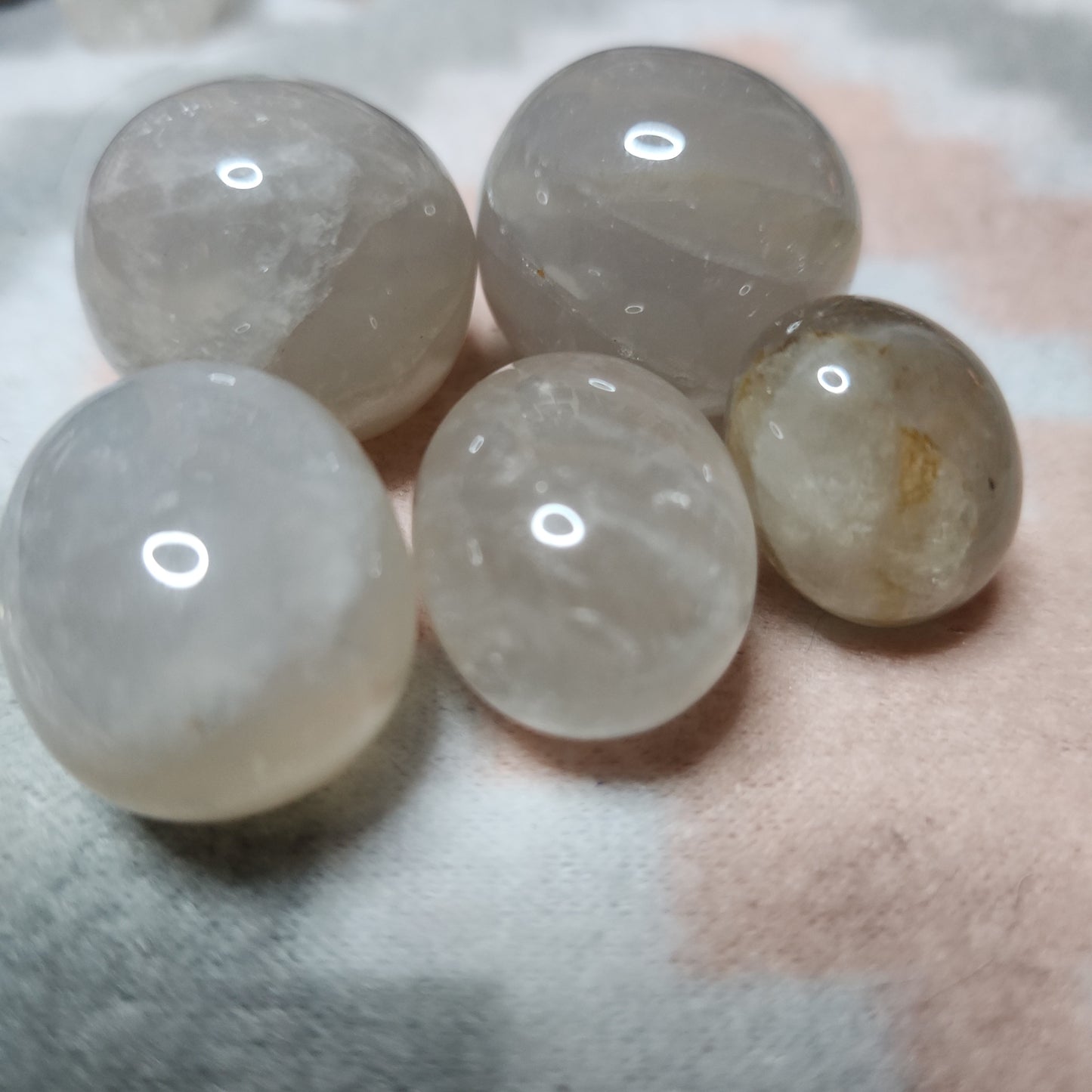 Blue rose quartz tumble