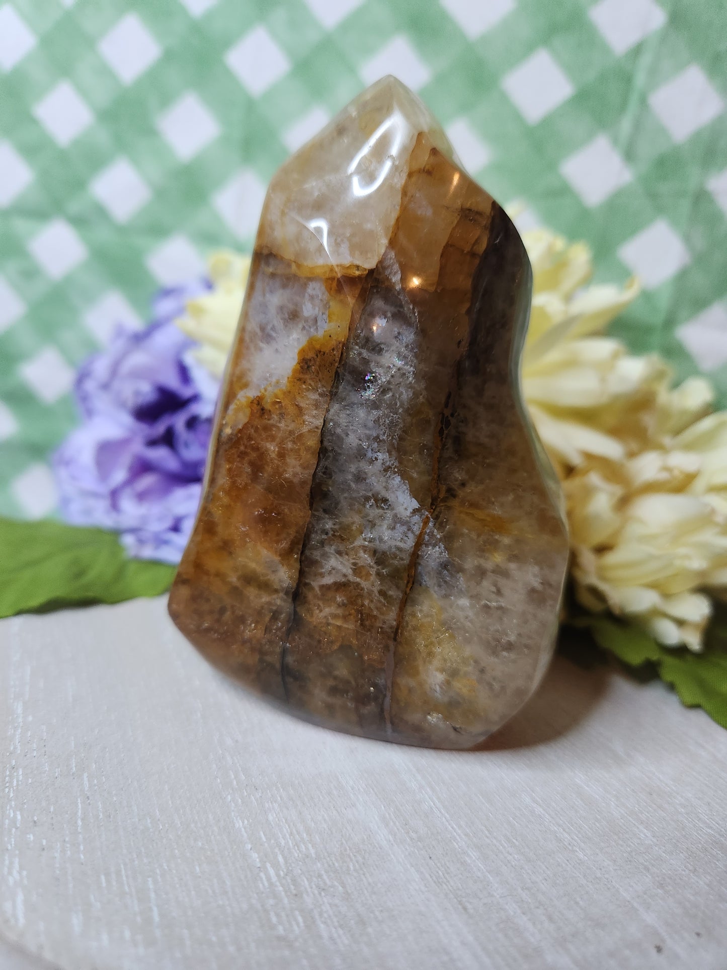 Golden healer quartz flame