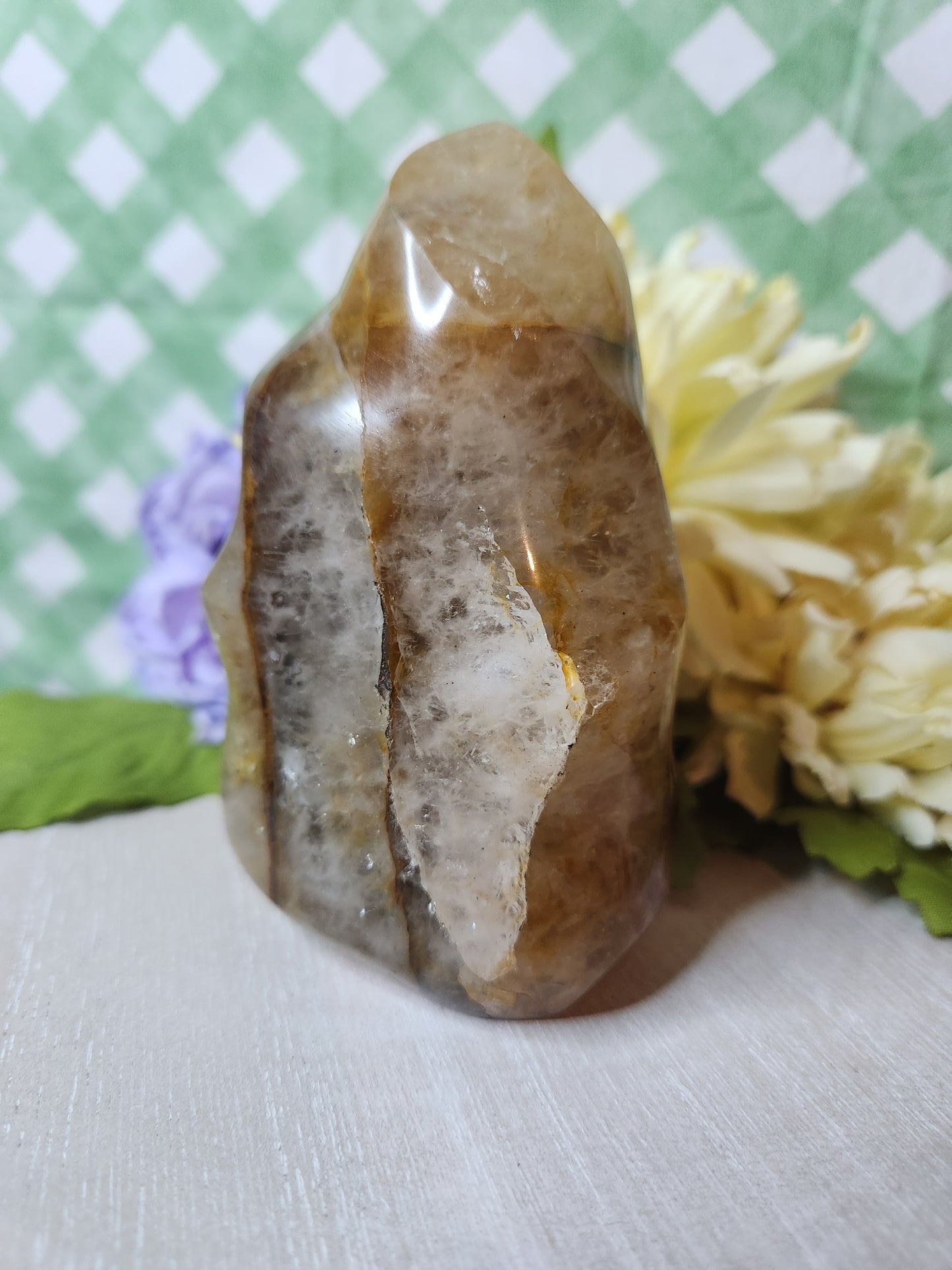 Golden healer quartz flame