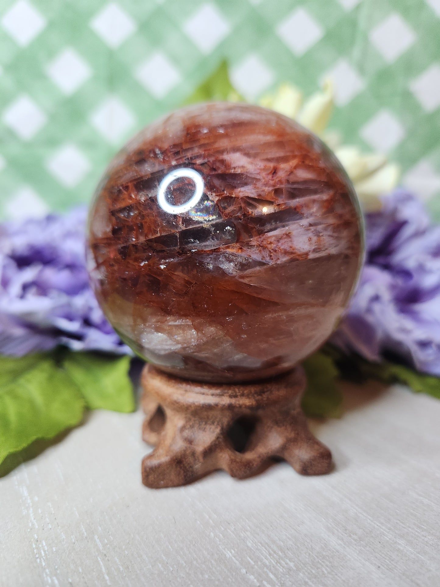 Fire quartz sphere (A)