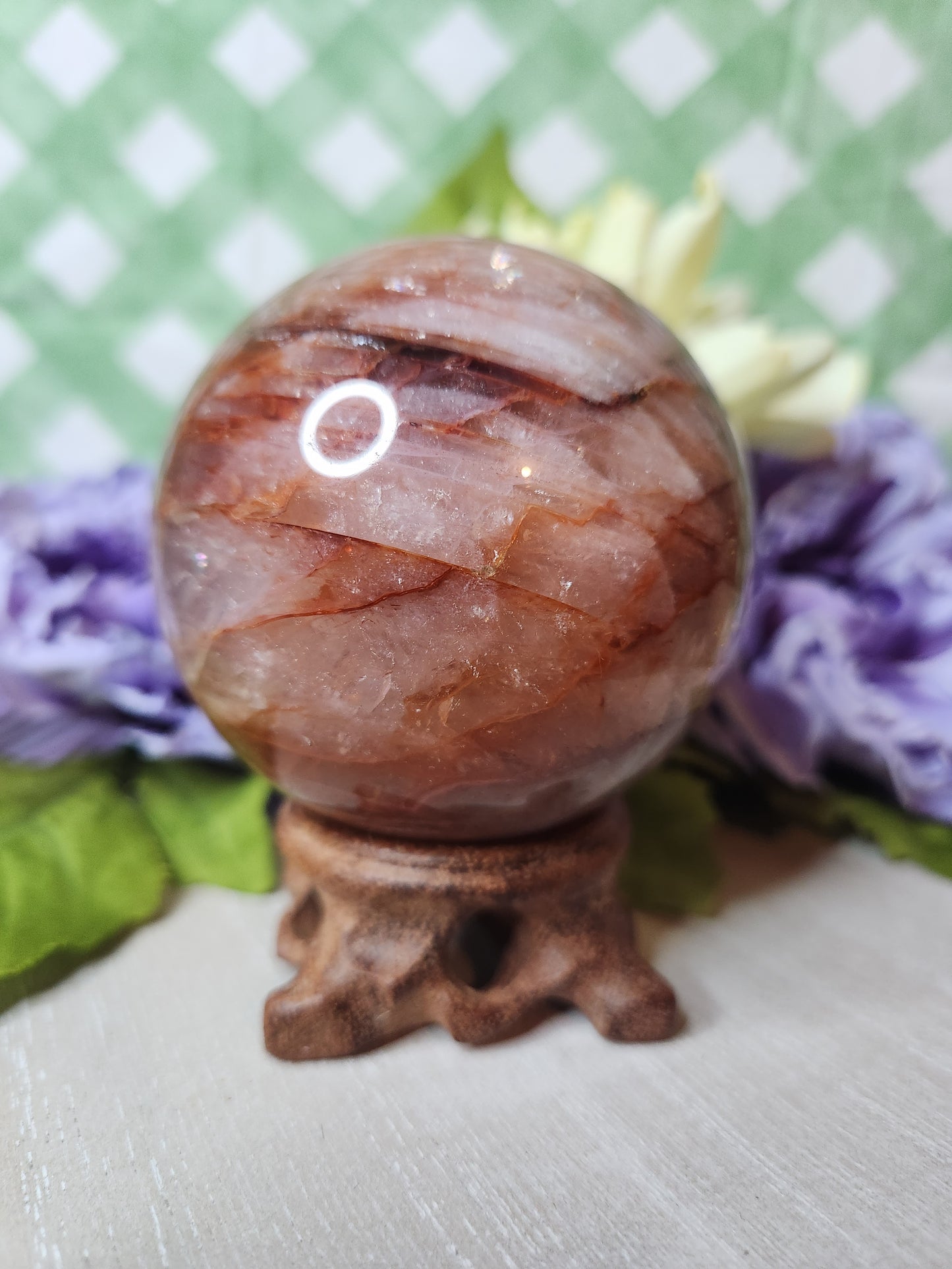 Fire quartz sphere (A)