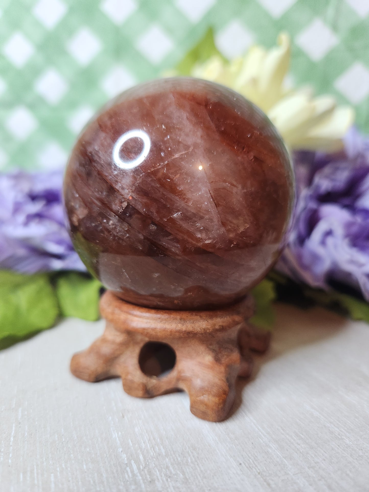 Fire quartz sphere (B)