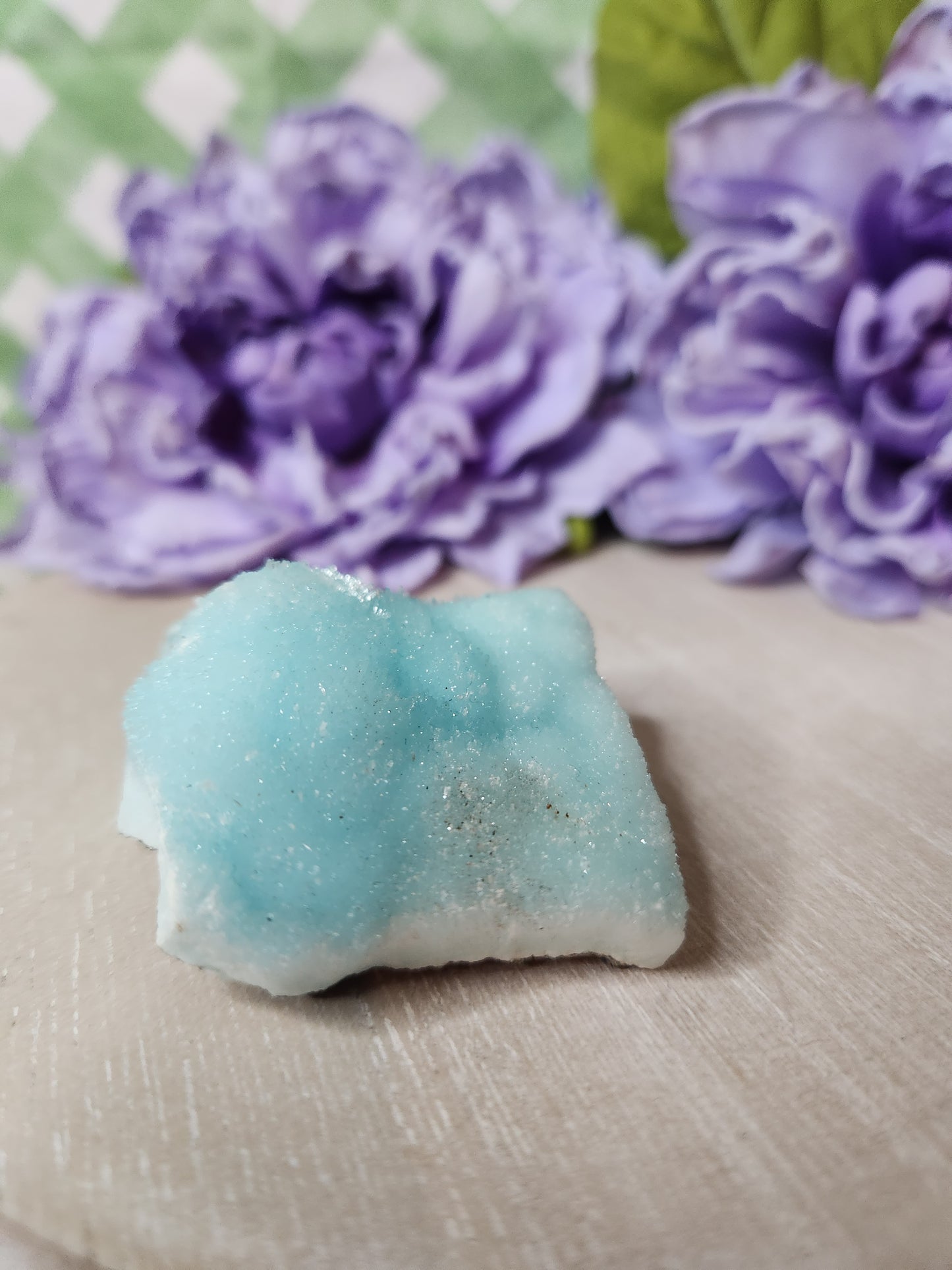 Blue aragonite specimen (b)