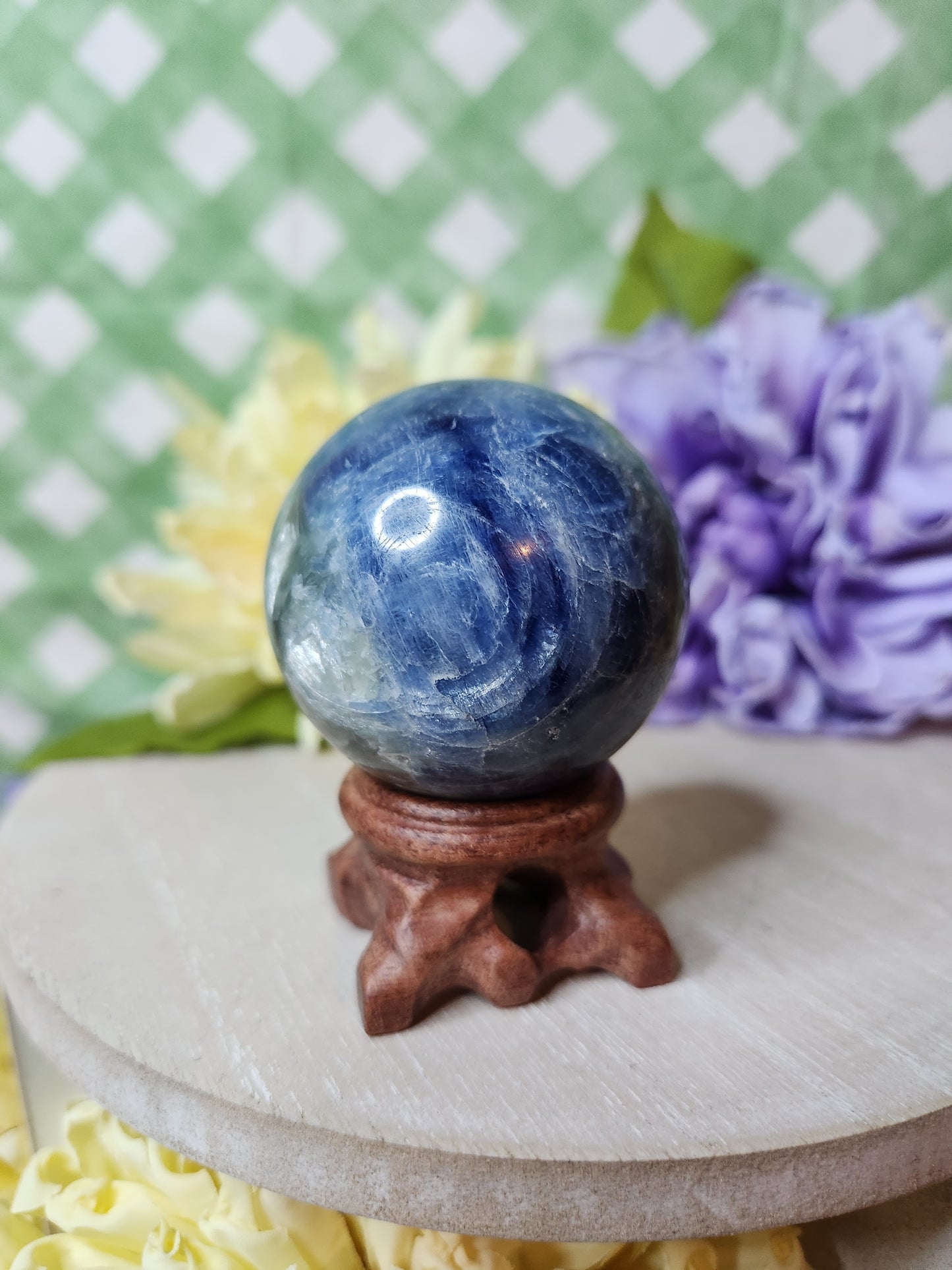Blue kyanite sphere