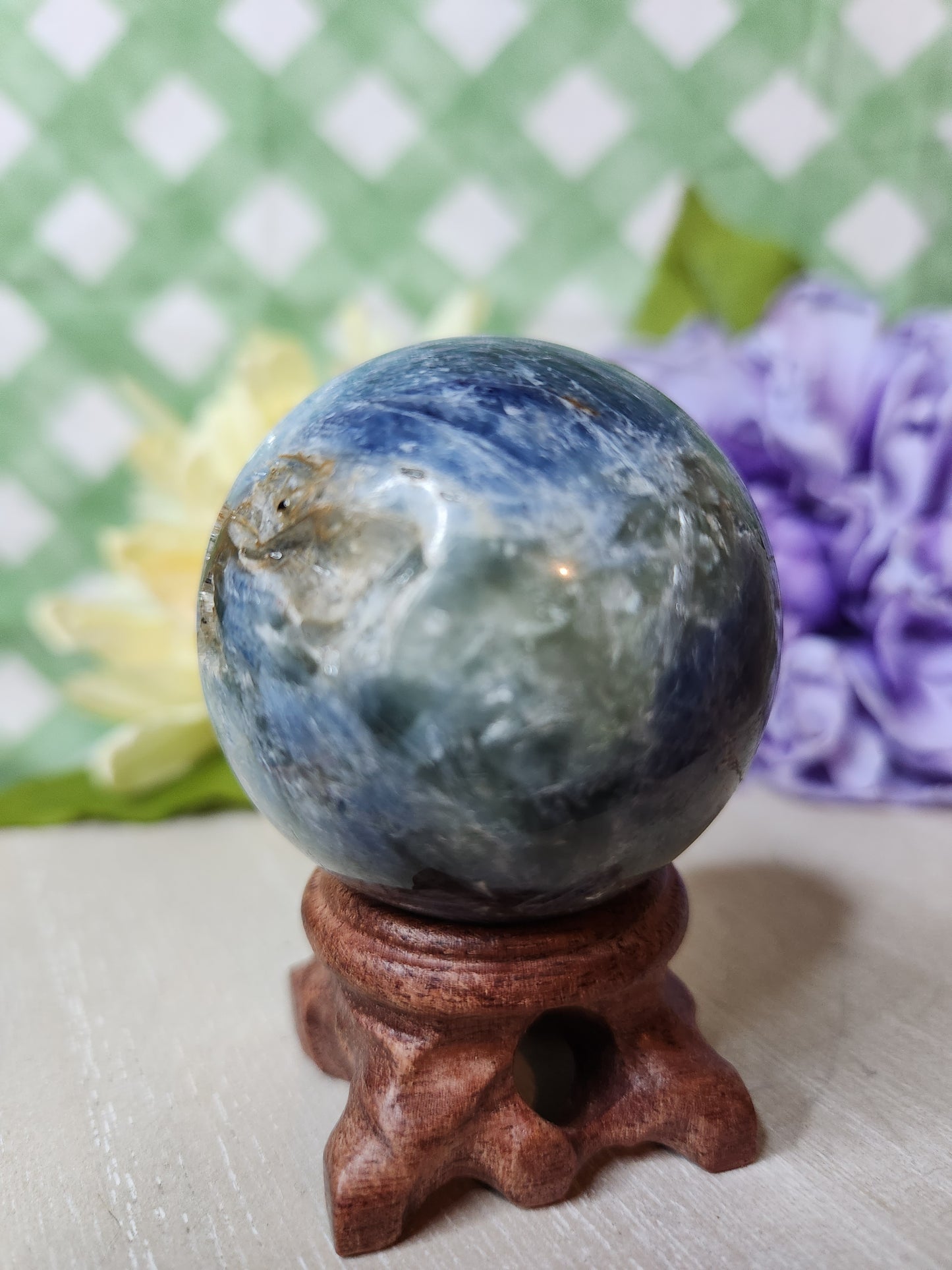 Blue kyanite sphere
