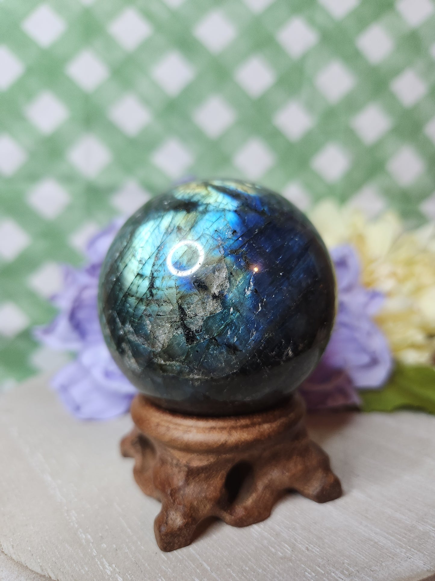 Labradorite sphere (a)