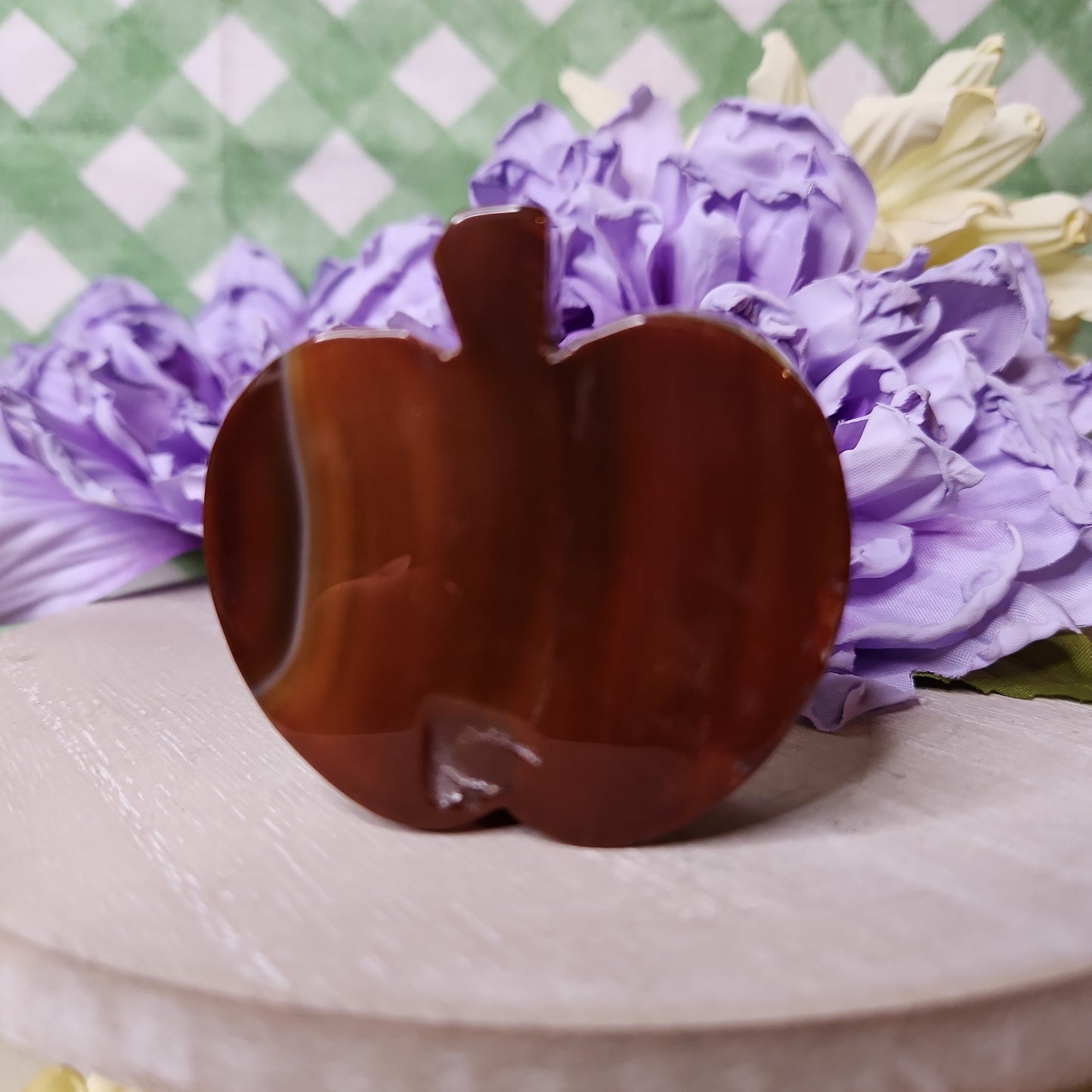 Carnelian apple carving