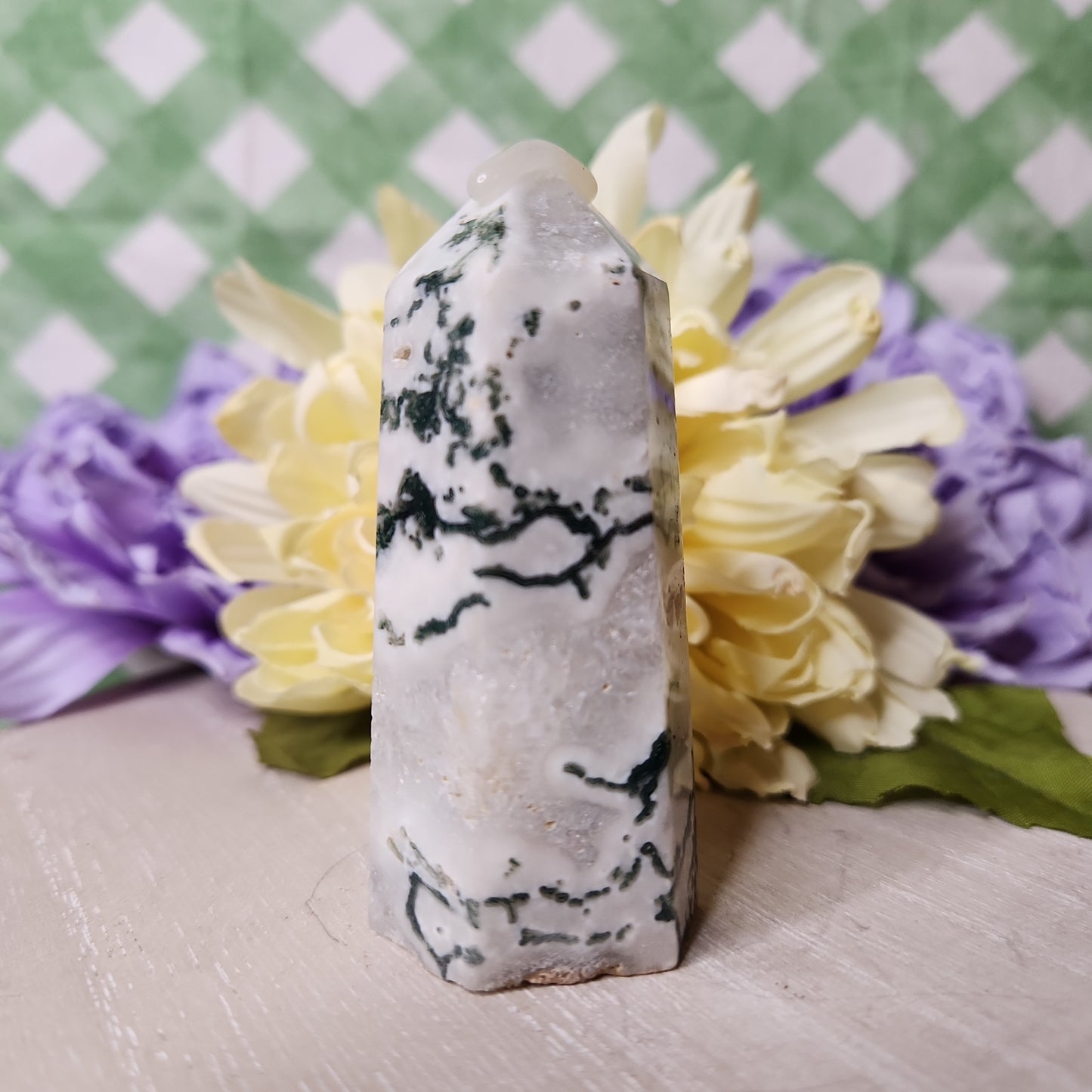 Moss agate tower (a)