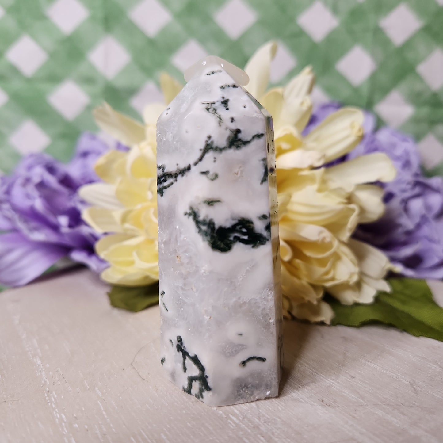 Moss agate tower (a)