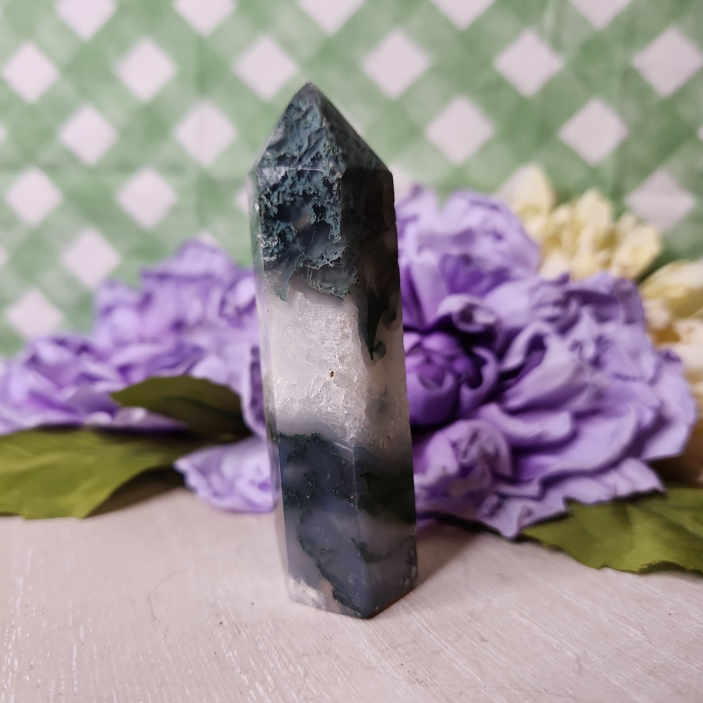 Moss agate tower (e)
