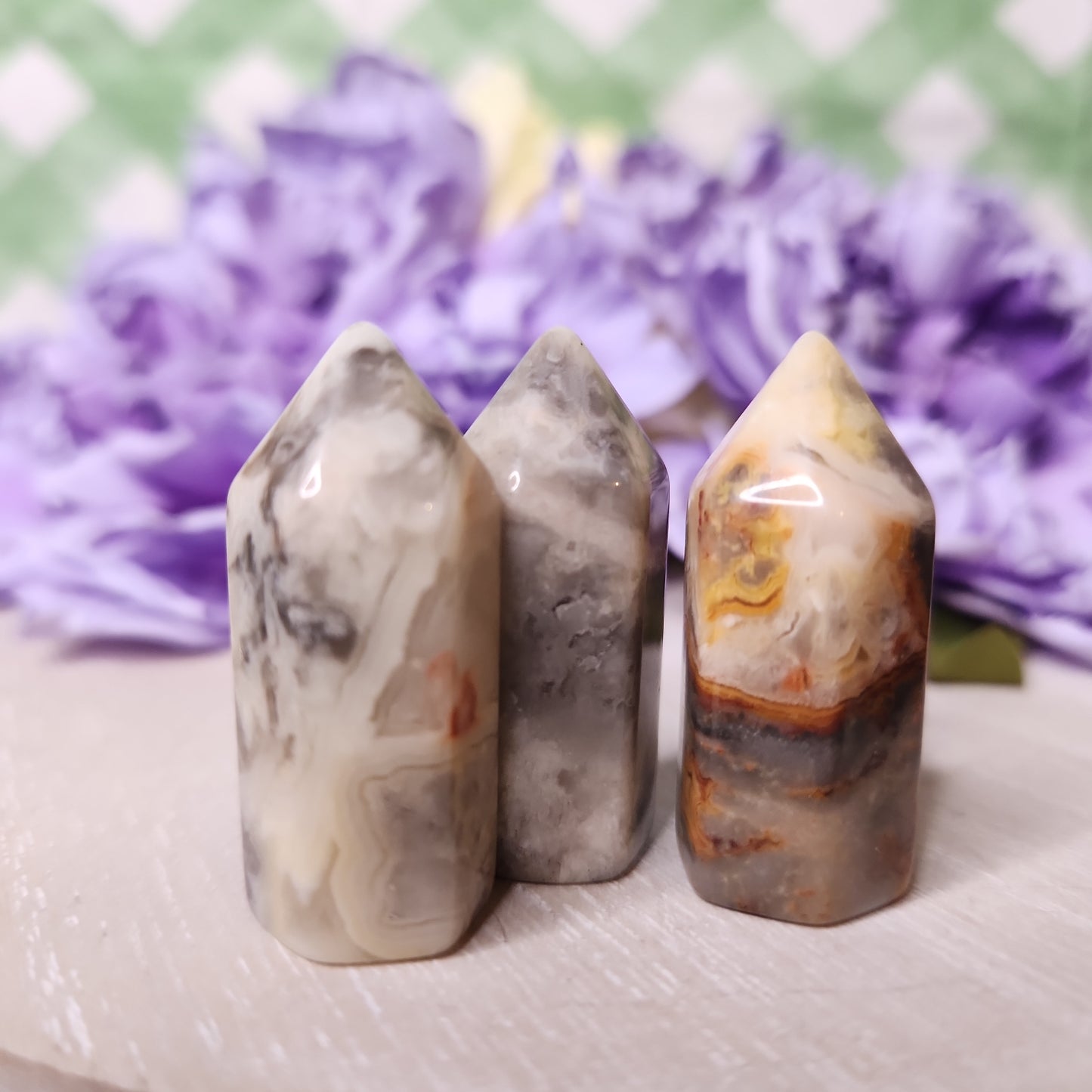 Crazy Lace agate mini tower