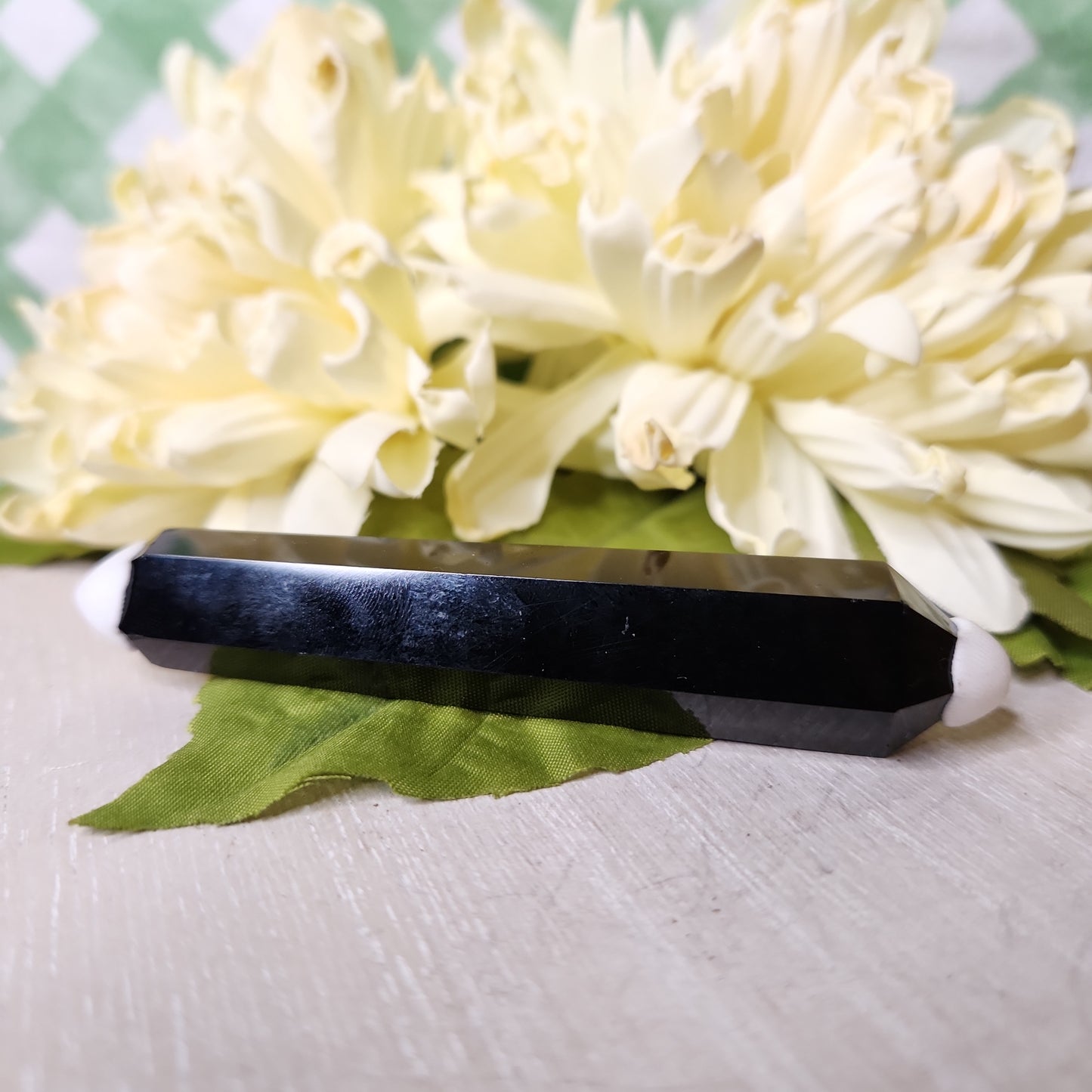 Black obsidian double point (b)