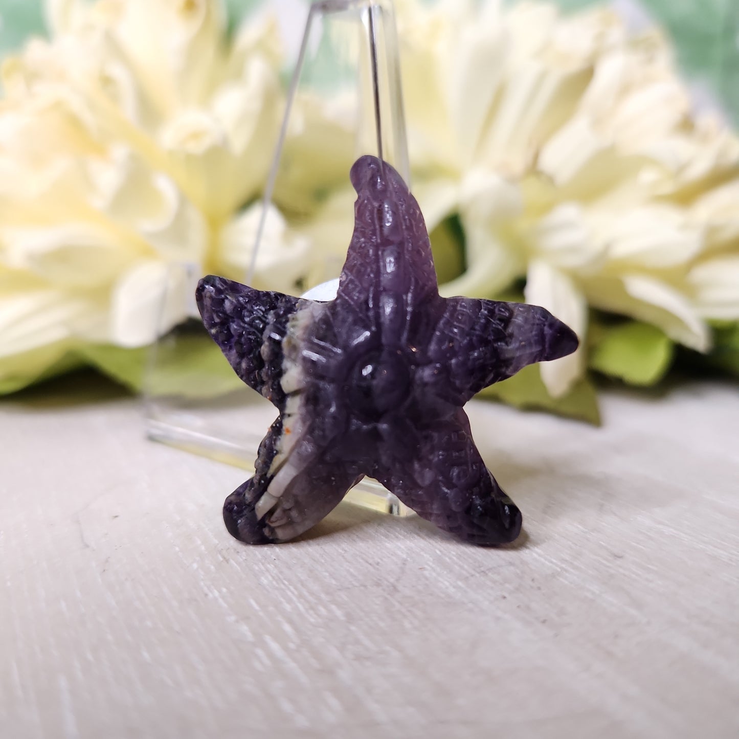 Fluorite starfish carving (c)