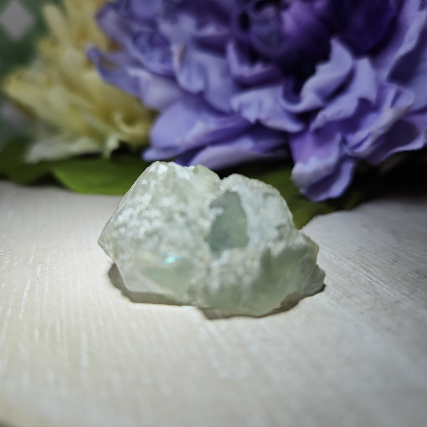 Mongolian flourite with calcite specimen (f)