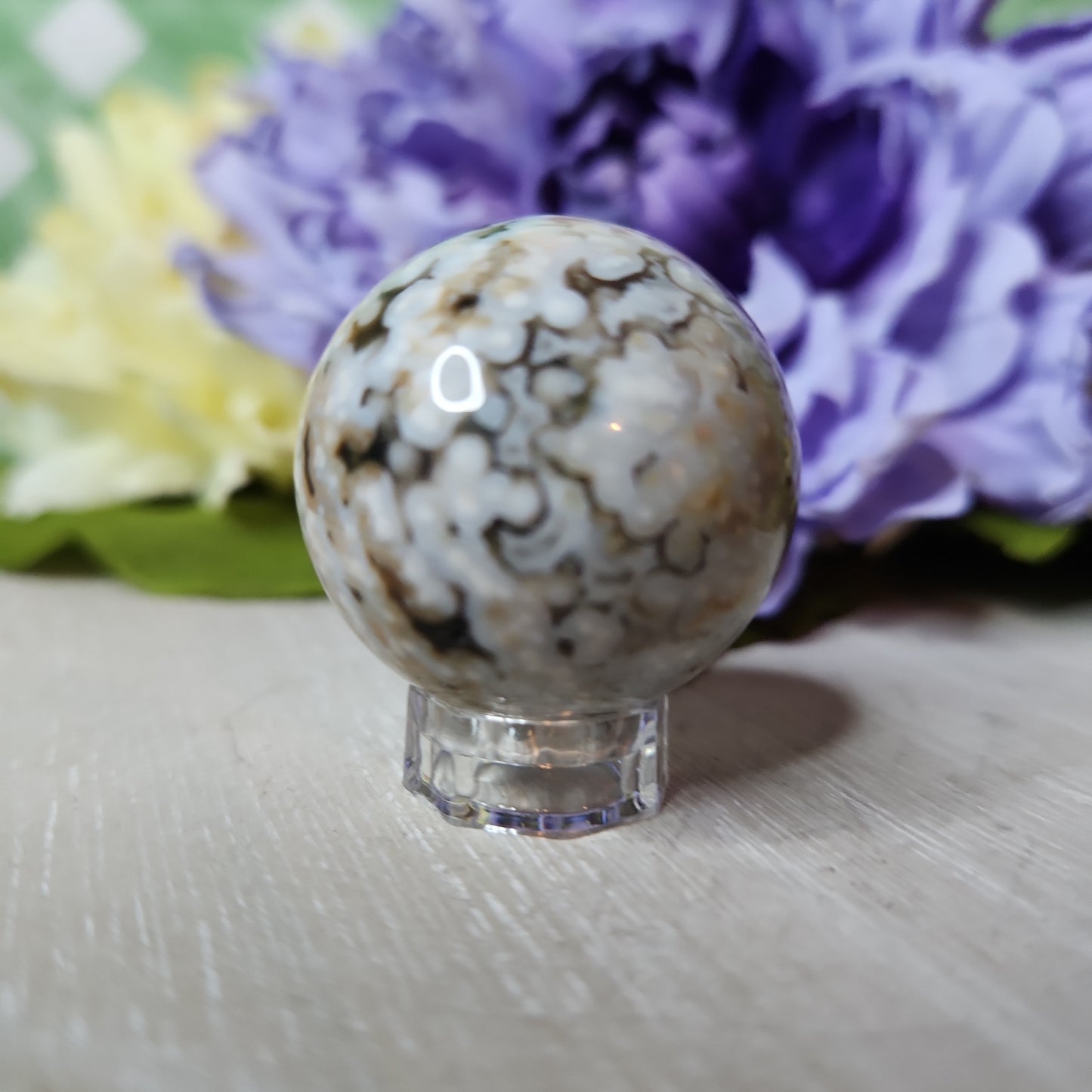 Ocean jasper sphere (c)