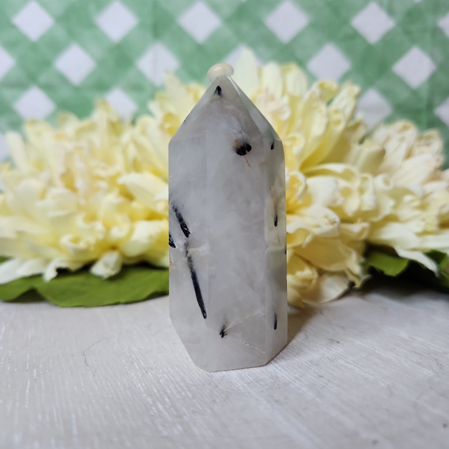Black tourmalinated quartz tower