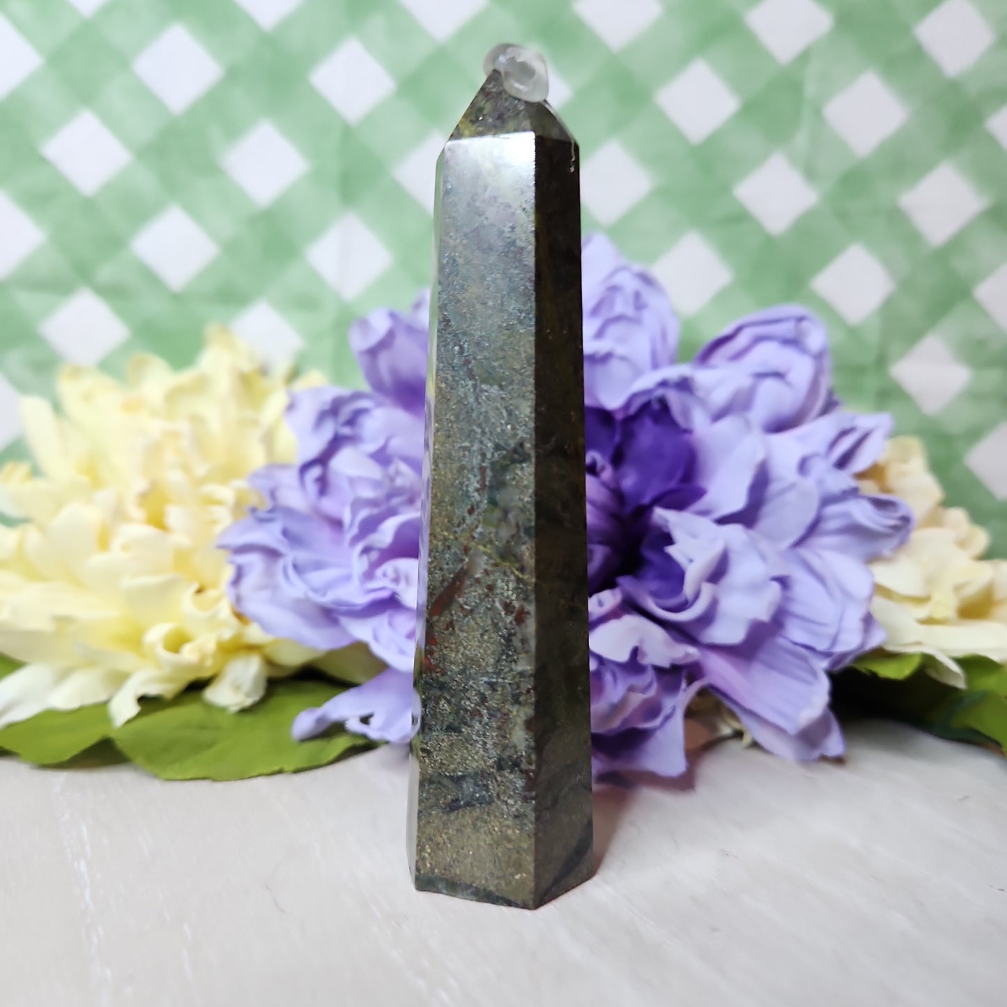 Dragon blood jasper tower (a)