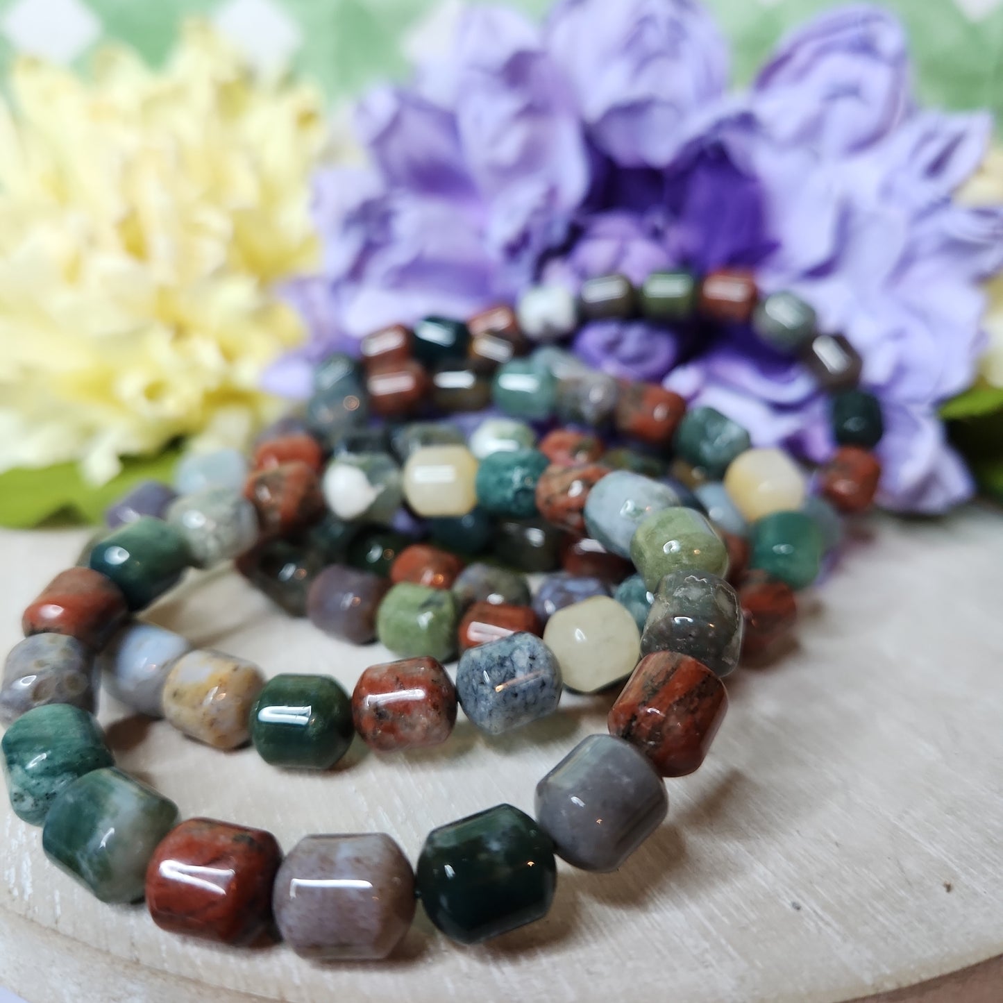Mixed moss agate and ocean Jasper bracelet