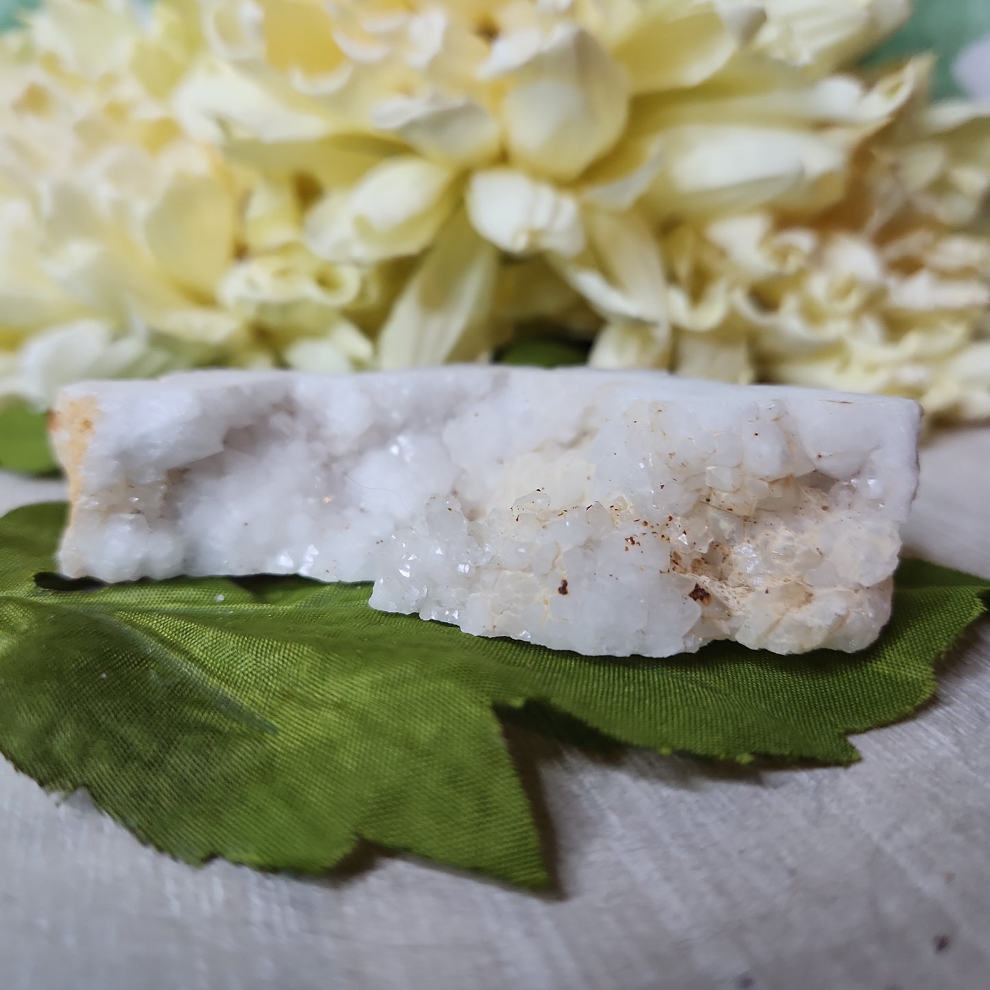 White druzy geode slice (h)
