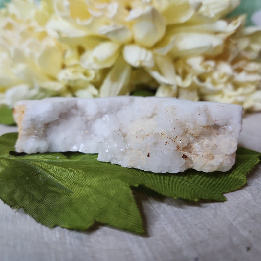 White druzy geode slice (h)