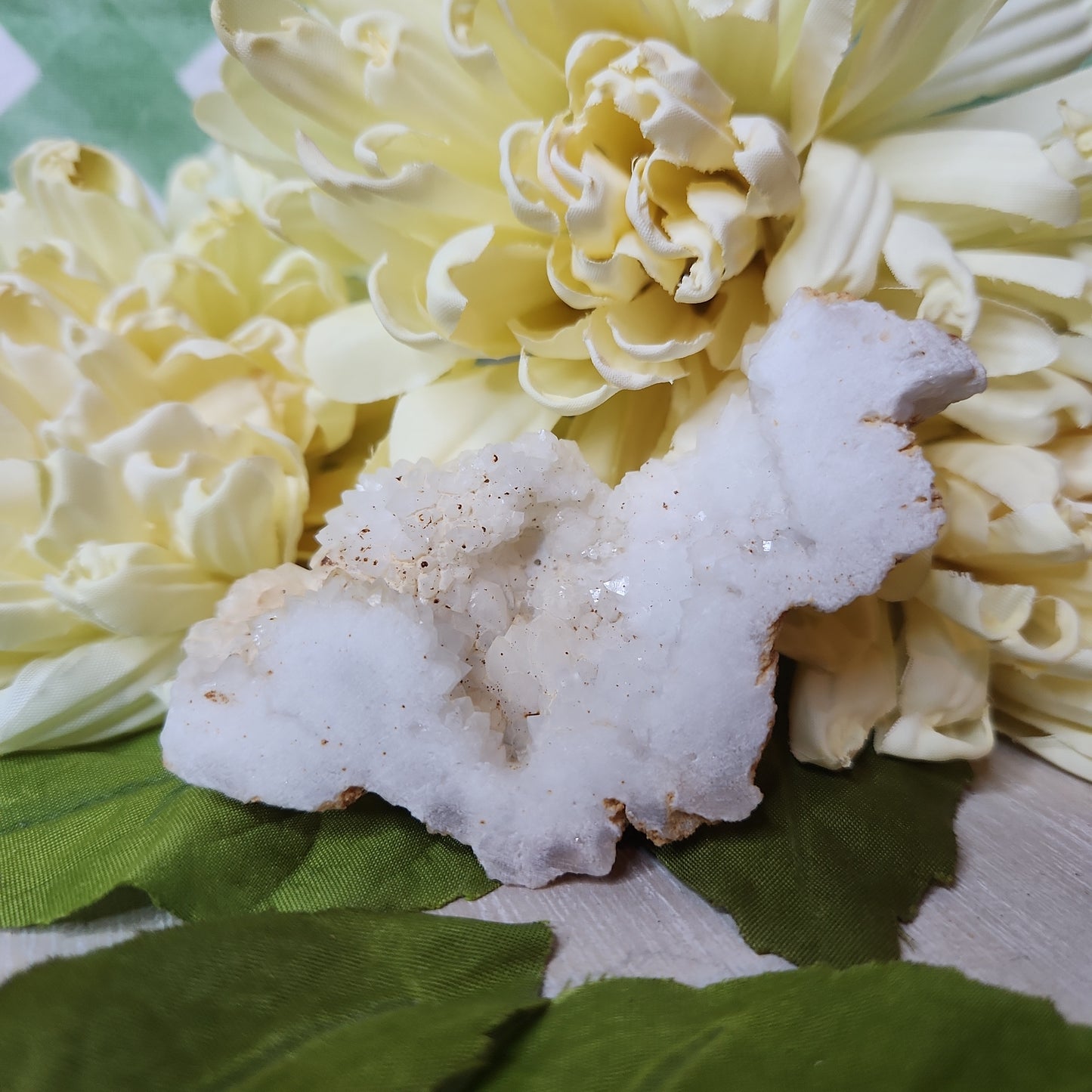 White druzy geode slice (h)