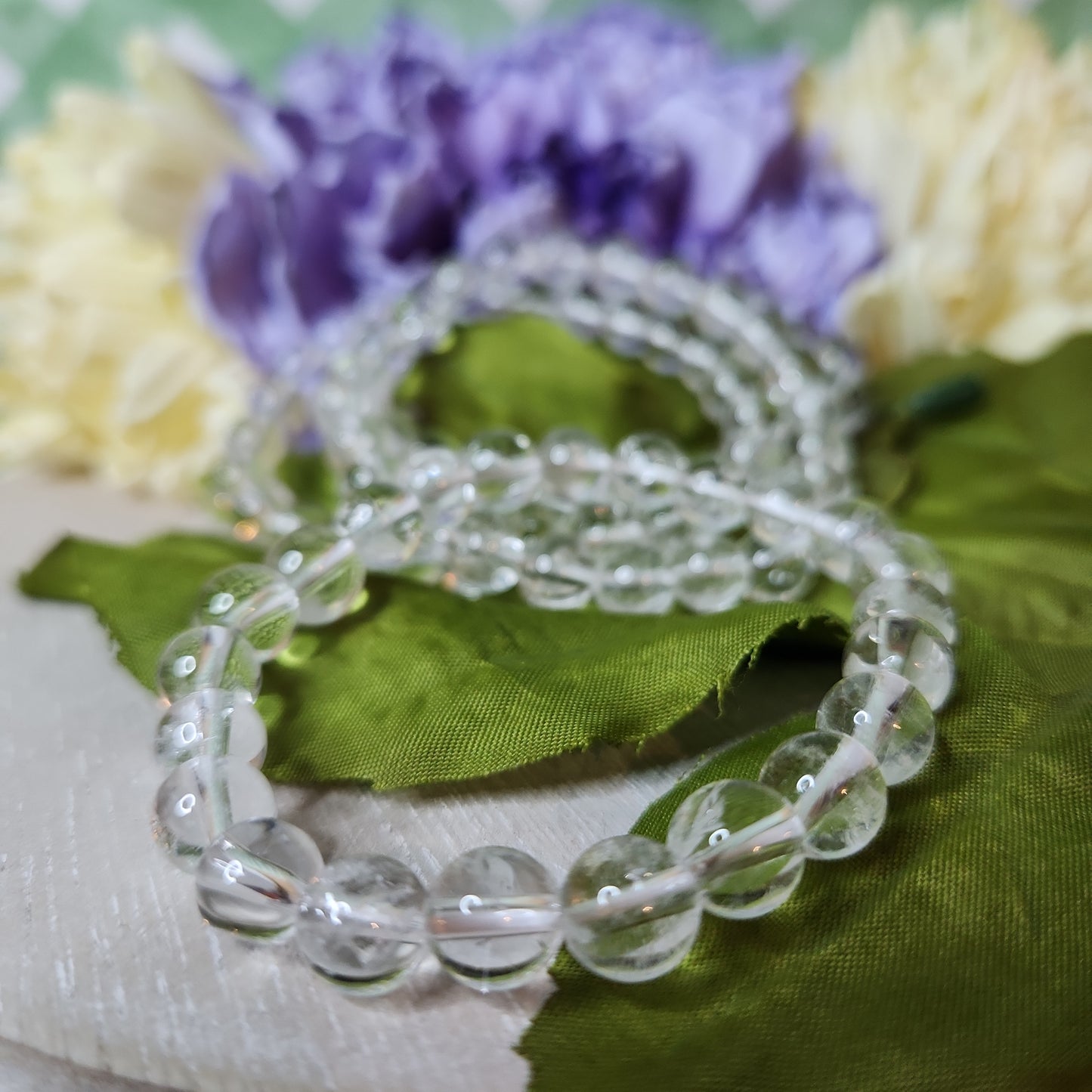 8mm clear quartz bracelet
