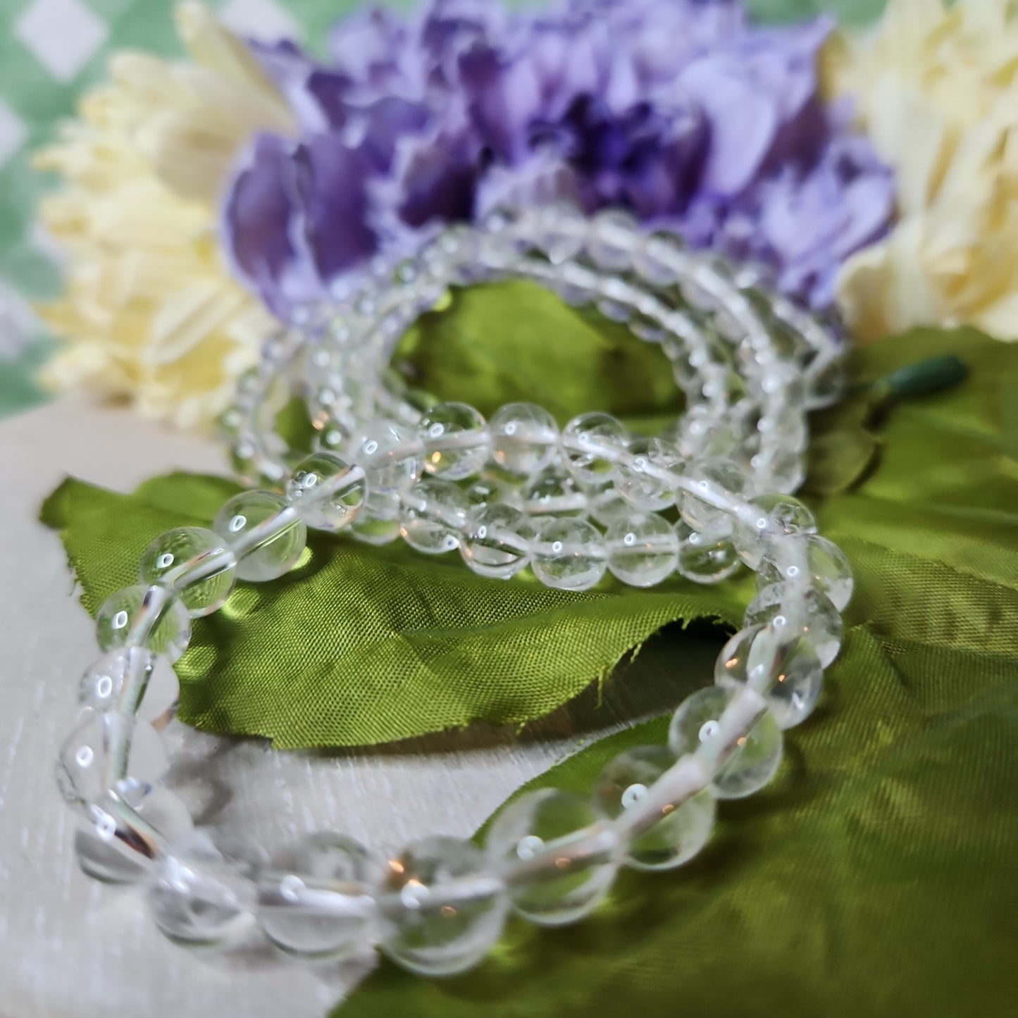 8mm clear quartz bracelet