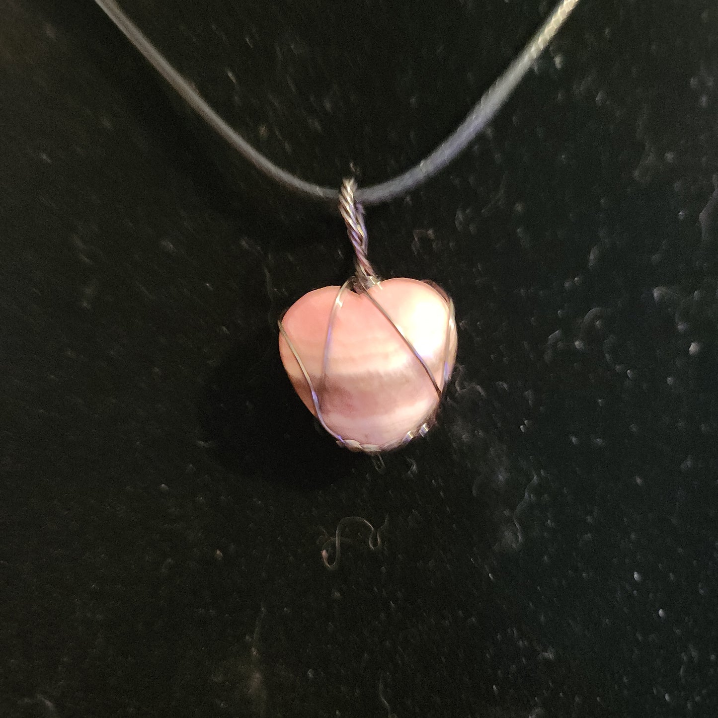 Rhodochrosite heart pendant necklace