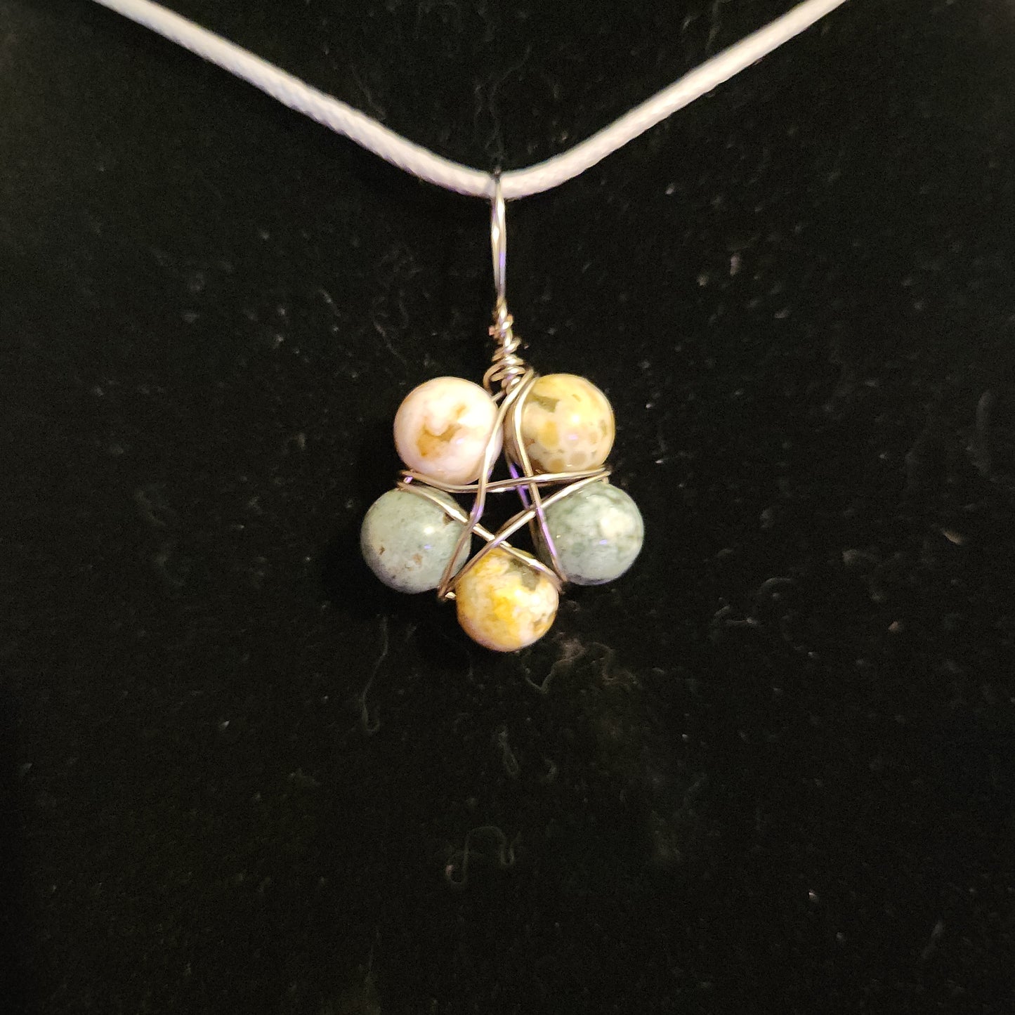 Ocean jasper pentagram necklace