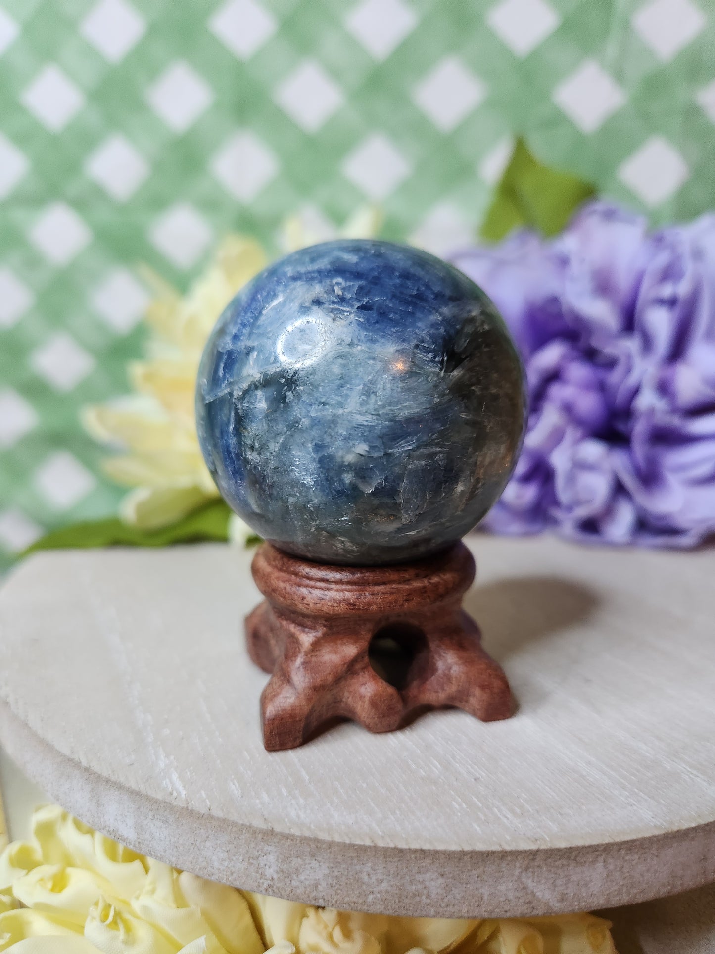 Blue kyanite sphere
