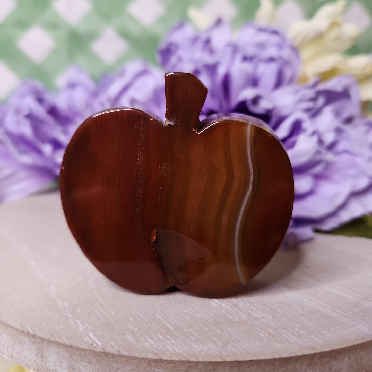 Carnelian apple carving