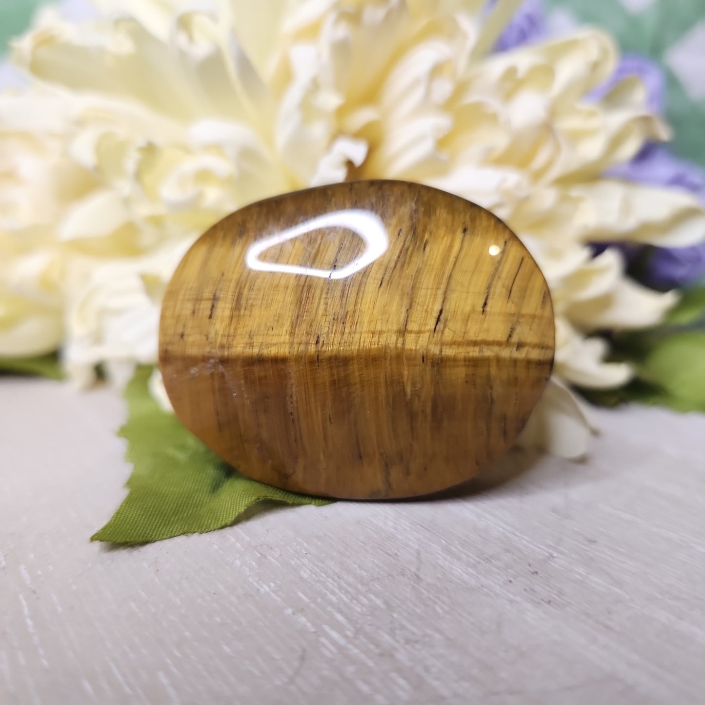 Tiger eye palm stone (a)