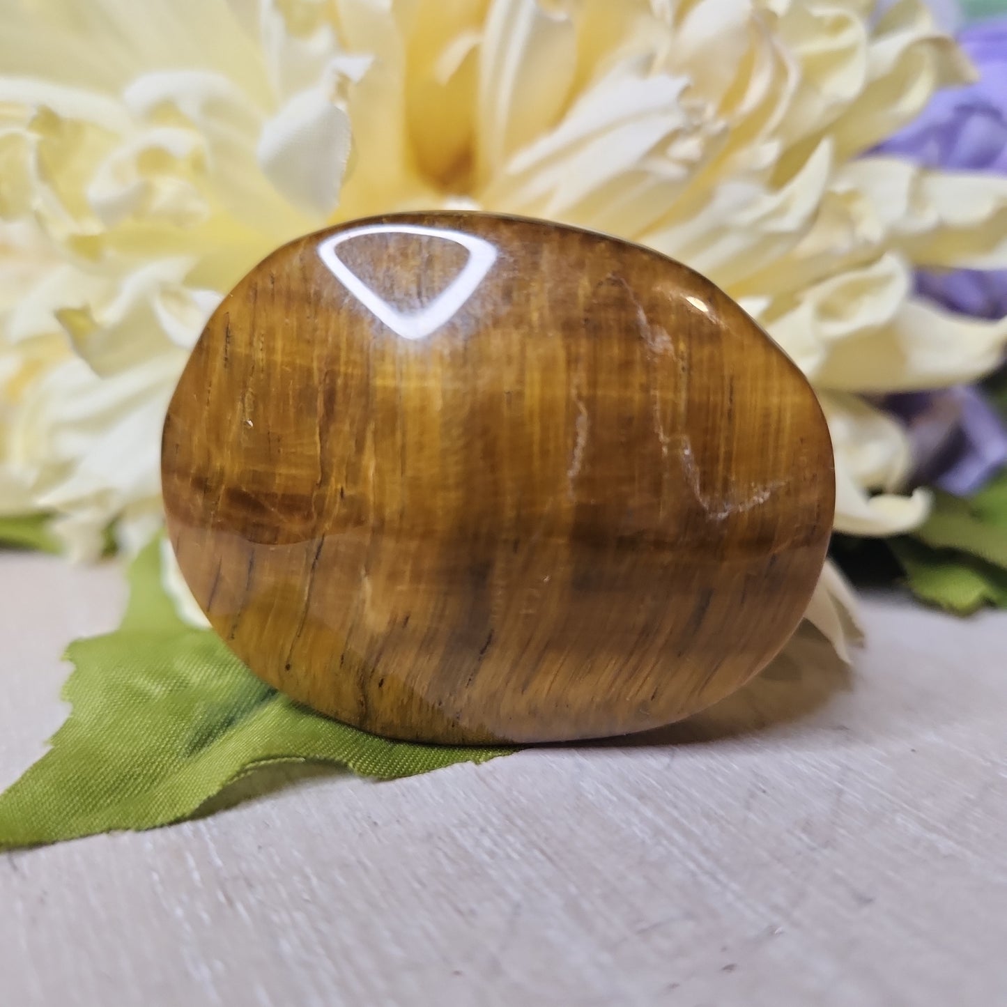 Tiger eye palm stone (a)