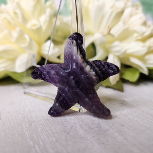 Fluorite starfish carving (c)