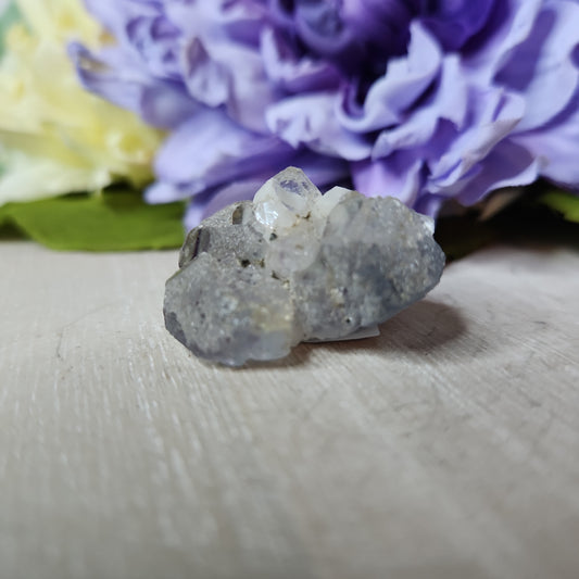 Mongolian flourite with calcite specimen (g)