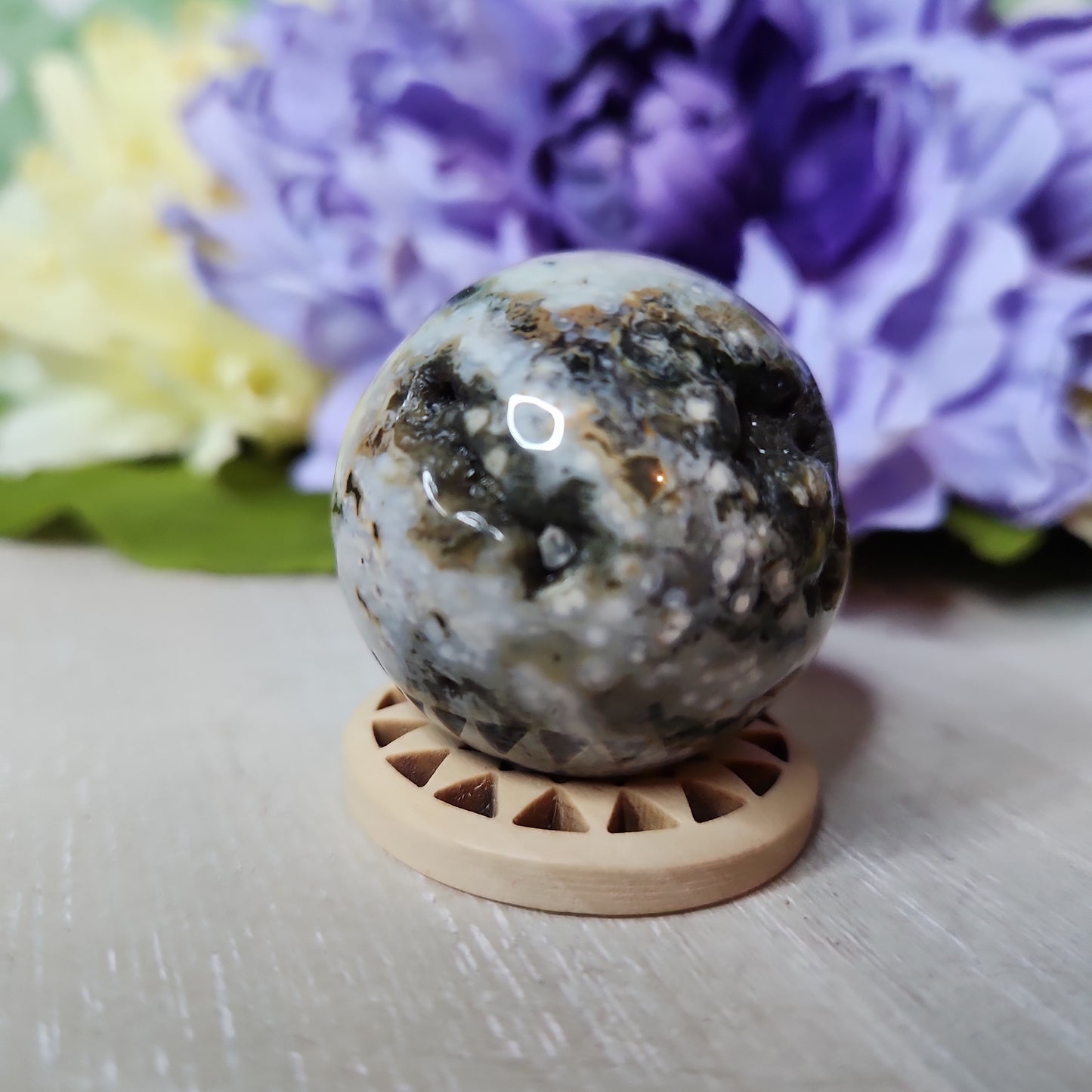 Ocean jasper sphere (d)