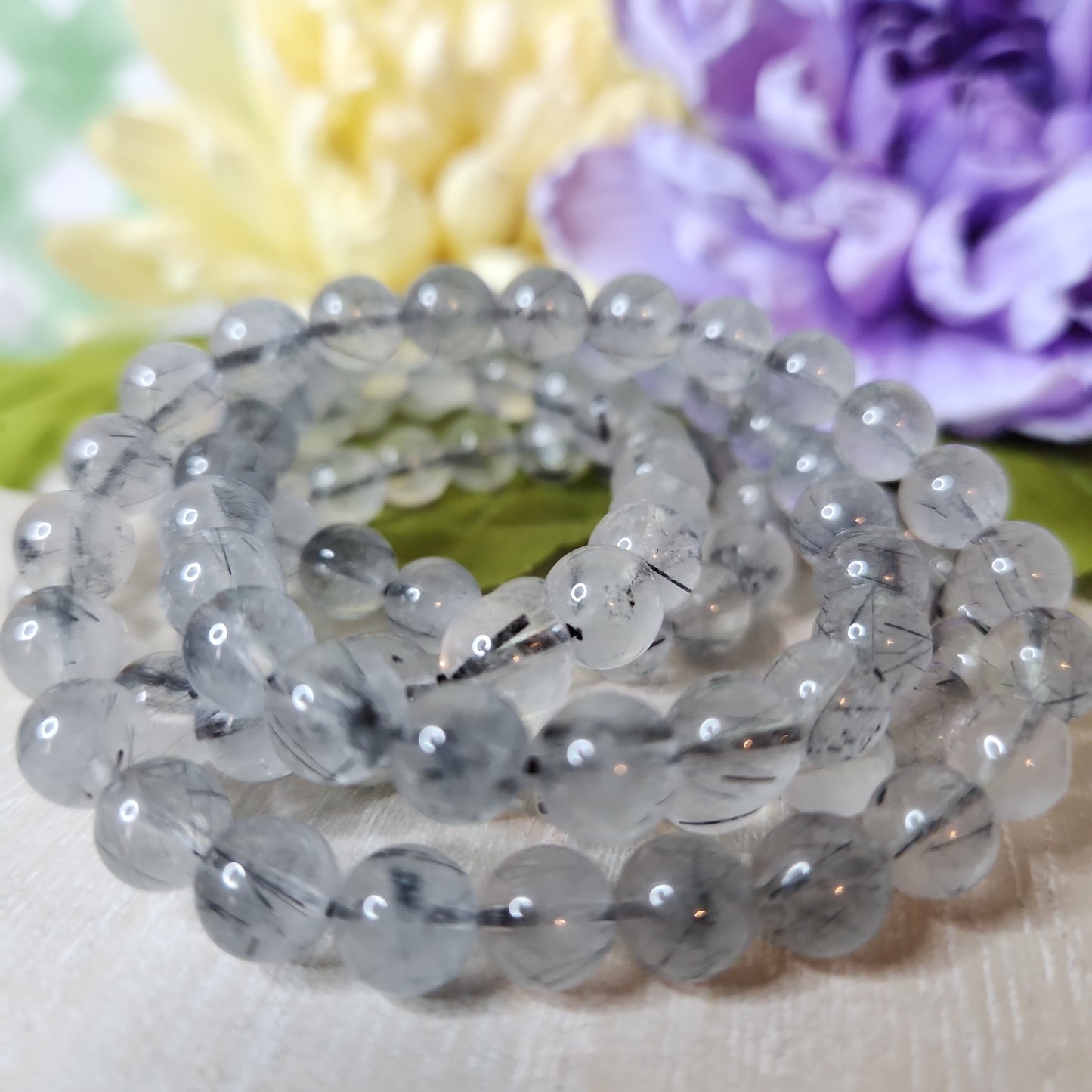 8mm tourmalinated quartz bracelet