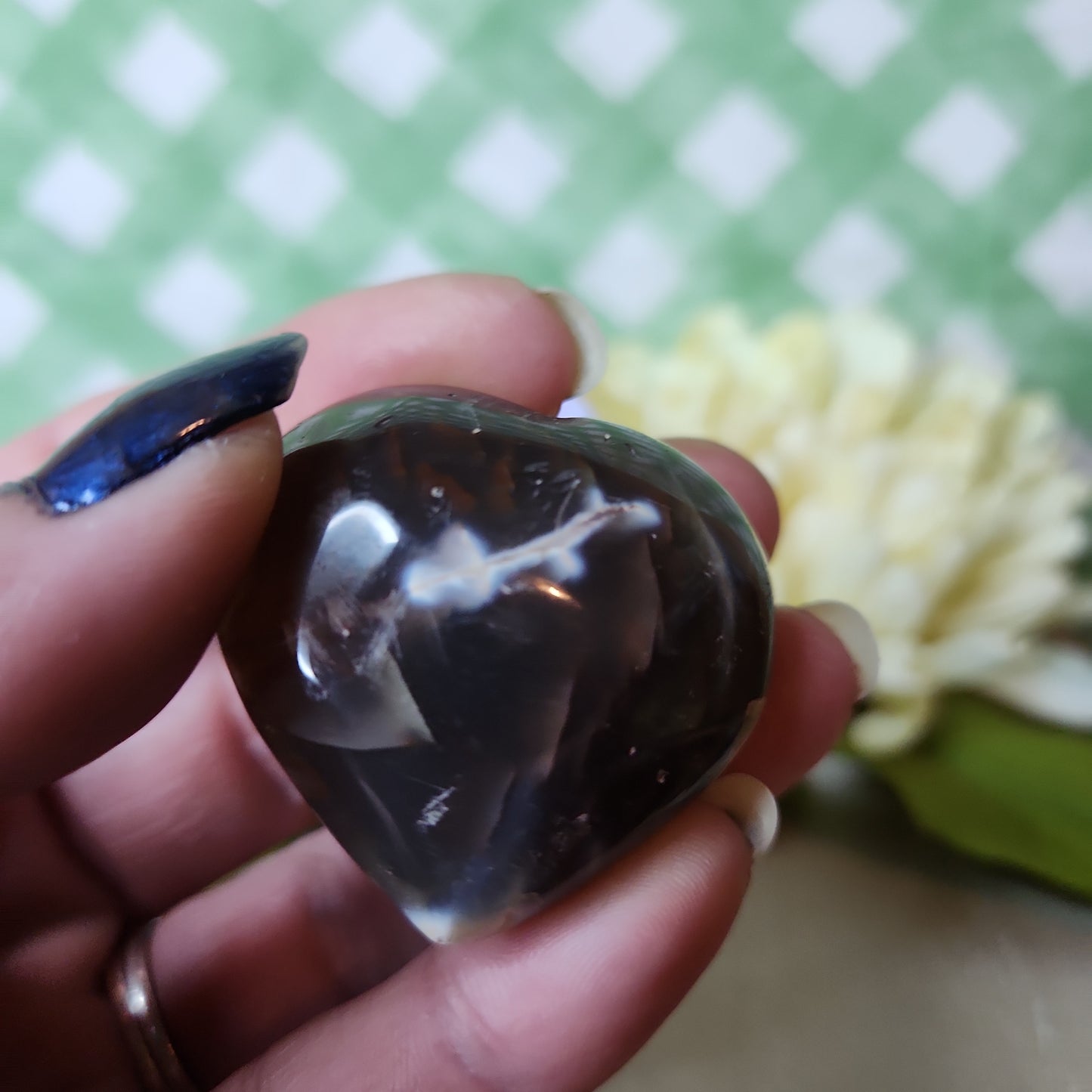 Orca agate heart carving